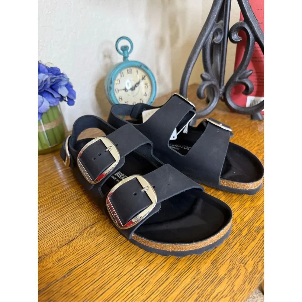 NEW Birkenstock Men’s/Women’s Milano Big Buckle Sandal Black Size11/L 9/M Summer